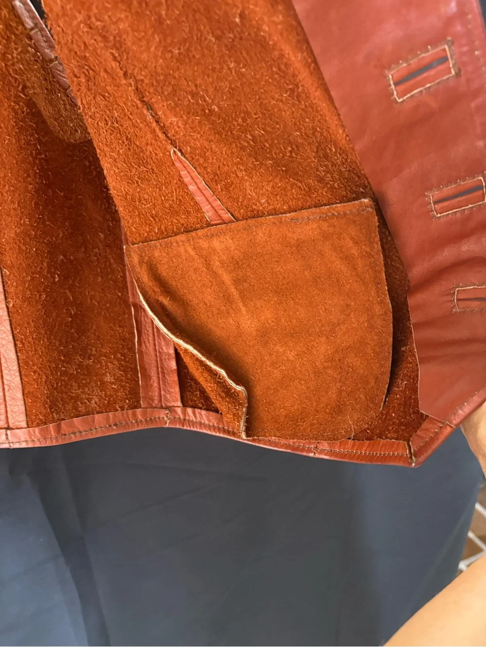 Orange Leather Vest - Champ-Lux Leather